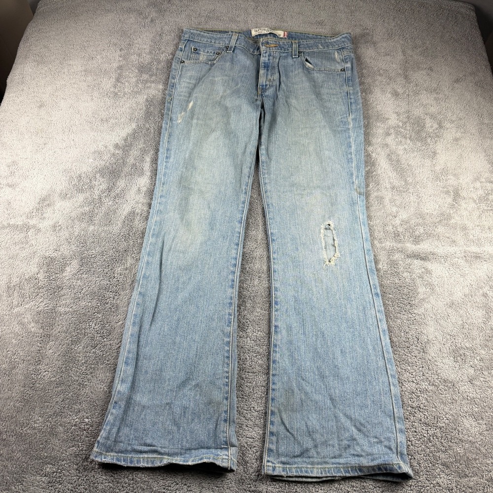 Levis Superlow Boot Cut Jeans Womens 11M Blue Light Wash Mid Rise
